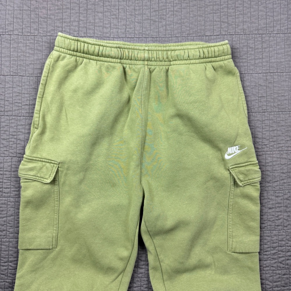 Nike Sportswear Club Fleece Cargo Sweatpants Mens Large Green Joggers Athletic - Picture 2 of 15